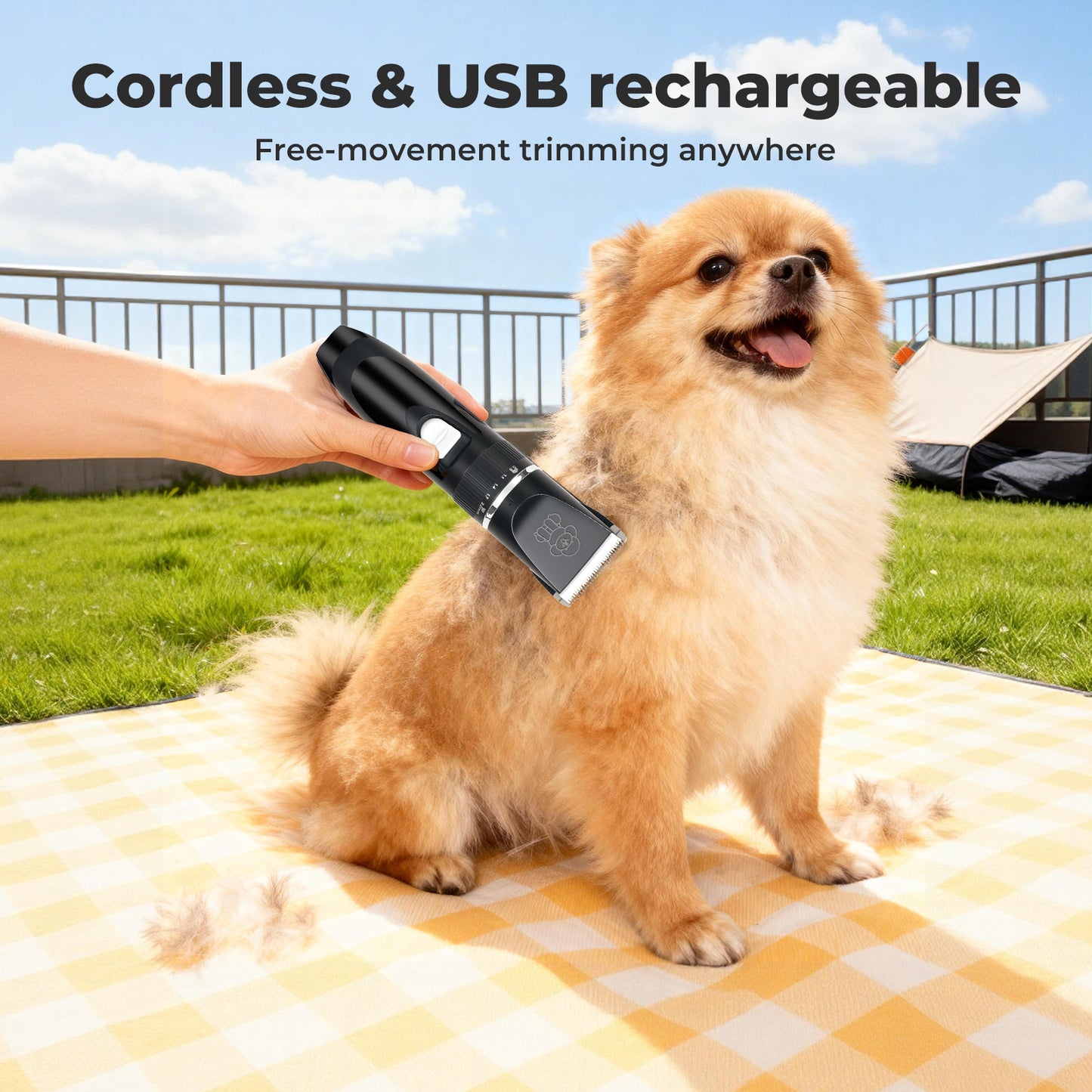 Skylos Pet Clipper Kit Dog Cat Grooming Cordless Low Noise Adjustable Trimmer