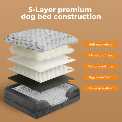 Skylos Orthopedic Pet Bed Dog Memory Foam Cushion Calming Washable Extra Large