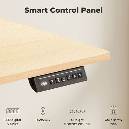 Levede Electric Standing Desk Height Adjustable with Memory Control Natural