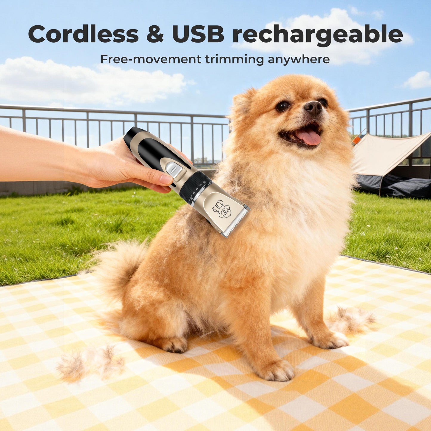 Skylos Pet Clipper Kit Dog Cat Cordless Grooming Set Adjustable Trimmer Quiet