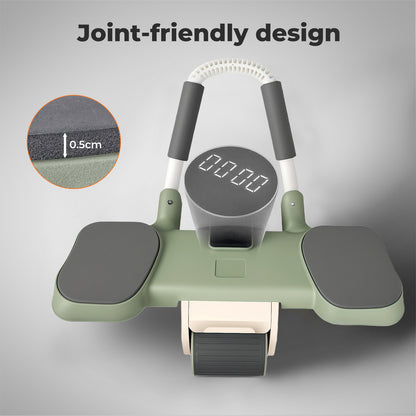 Centra Ab Roller with Auto Rebound Elbow & Knee Support LCD Timer Core Trainer