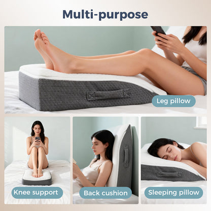 Lavio Leg Elevation Pillow Wedge Momory Foam For Knee Hip Lower Back Pain Relief