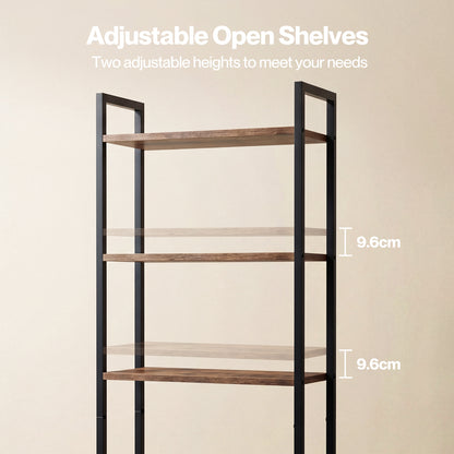 Levede Bookshelf 6 Tier Adjustable Display Shelf  90kg Living Room Walnut Colour