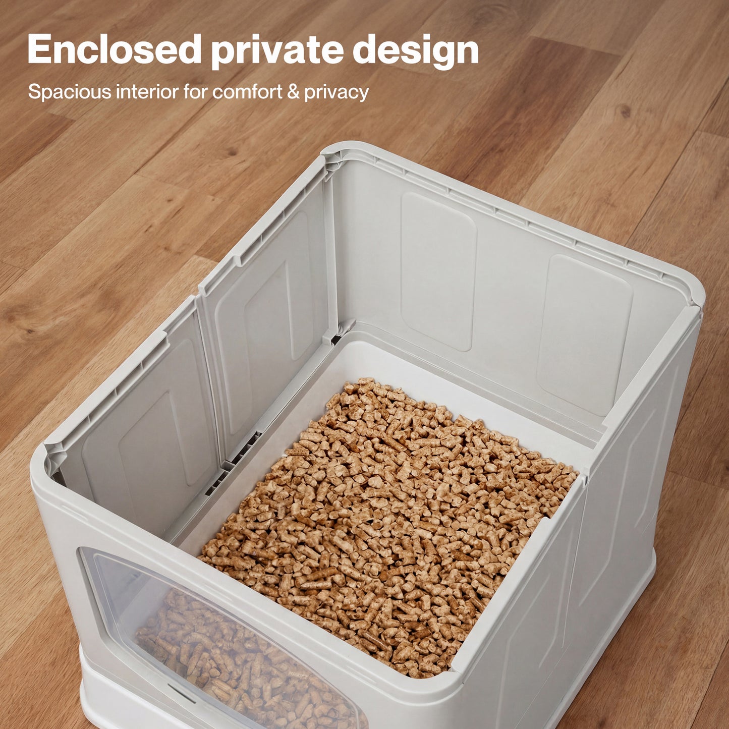 Skylos Cat Litter Box Foldable Entry Top Exit Anti Tracking Cat Litter Tray