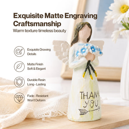 Levede Forget Me Not Sympathy Gift Angel Figurine Thank You Home Decor White