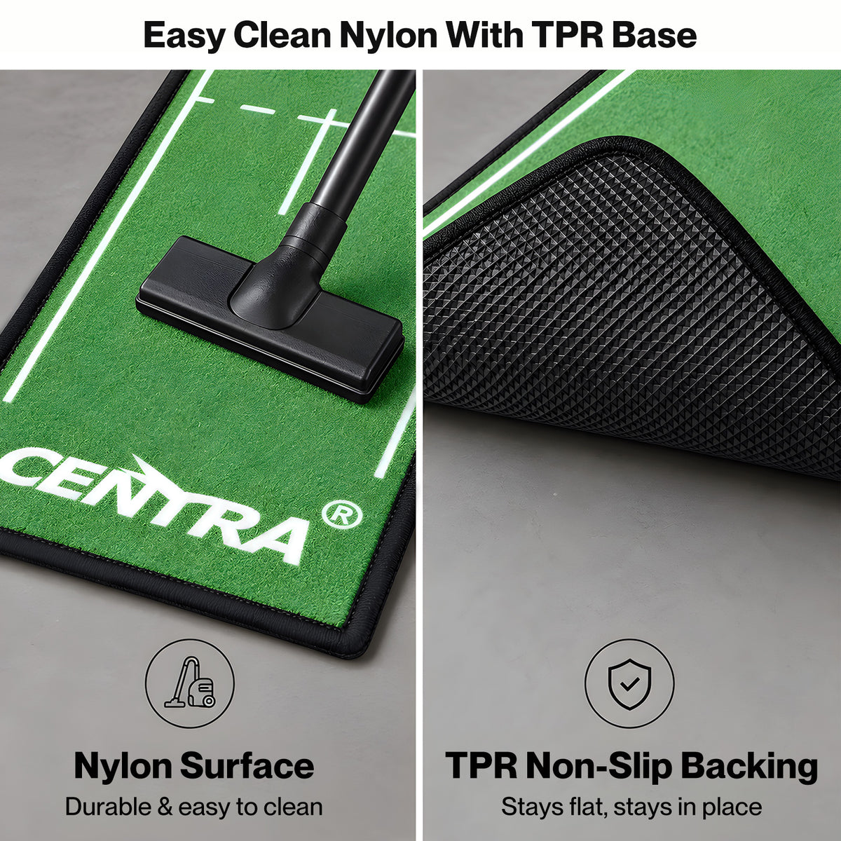 Centra Golf Putting Mat 250cm Nylon Surface 10-Speed Roll Indoor Outdoor Green