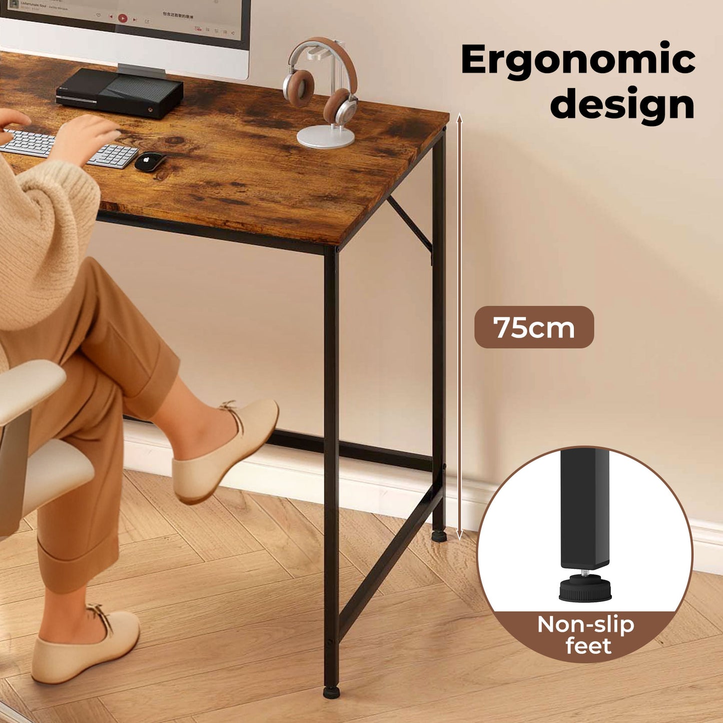 Levede Computer Desk Study Table Home Office Workstation with 4-Tier Shelf 160CM