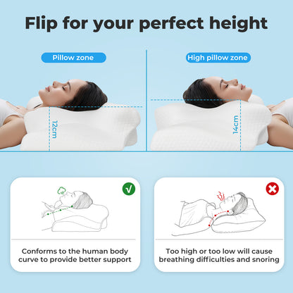 Lavio Orthopedic Memory Foam Butterfly Pillow Ergonomic Neck Shoulder Support