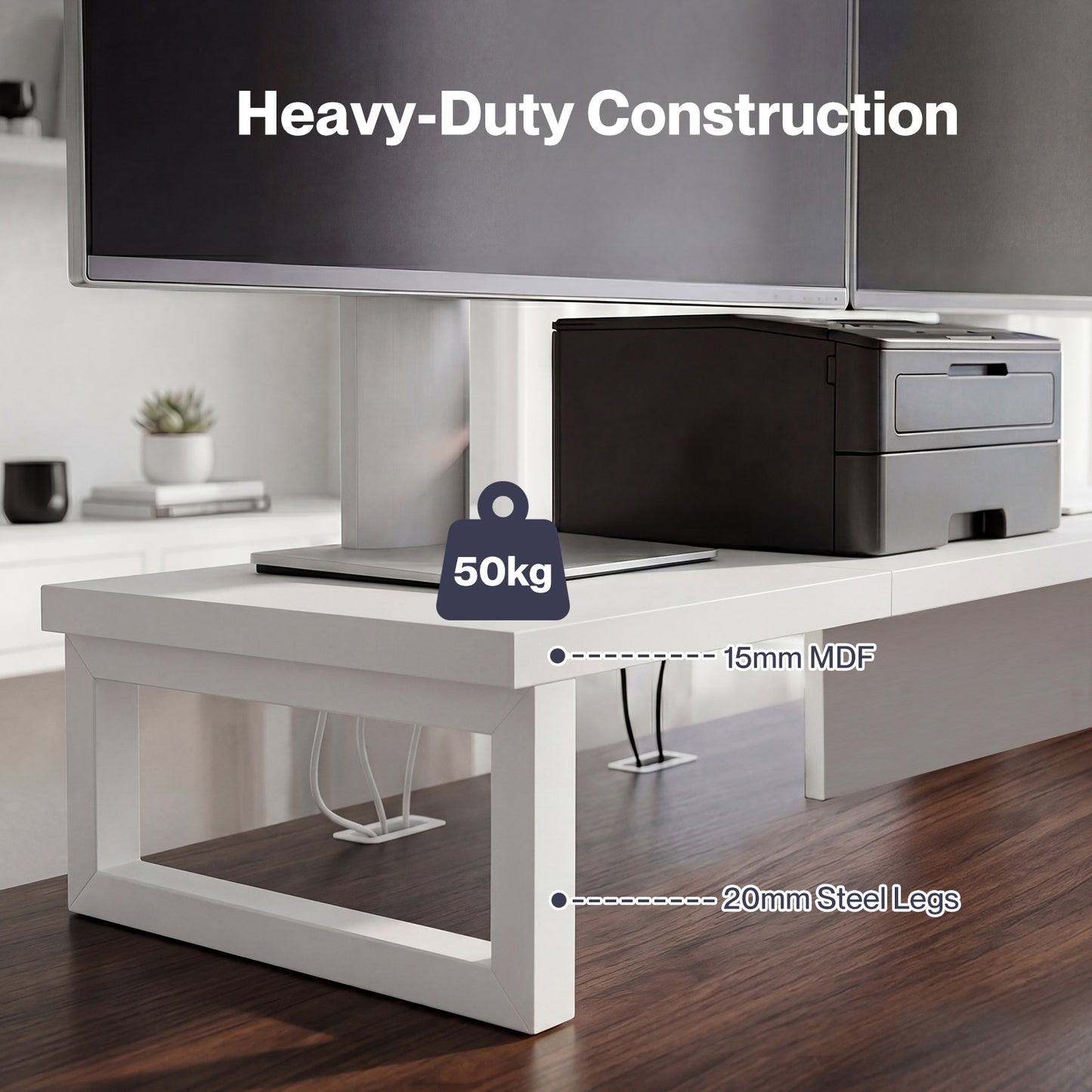 Levede Dual Screen Stand Riser Office Desktop Computer Monitor Shelf Holder 90cm