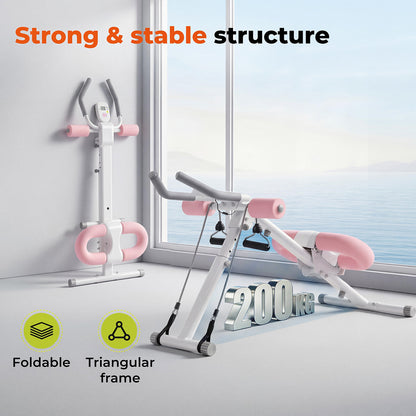 Centra Adjustable AB Machine Foldable Abdominal Trainer Home Workout LED Monitor