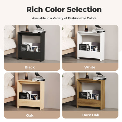 Levede Slim Side Table 2 Tier with Magazine Storage Narrow End Table 55x20x60cm