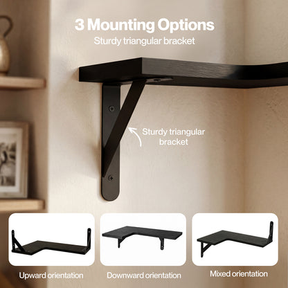 Levede Floating Shelf Wall Mounted 3pc Corner Shelf Unit Home Sotrage Decor