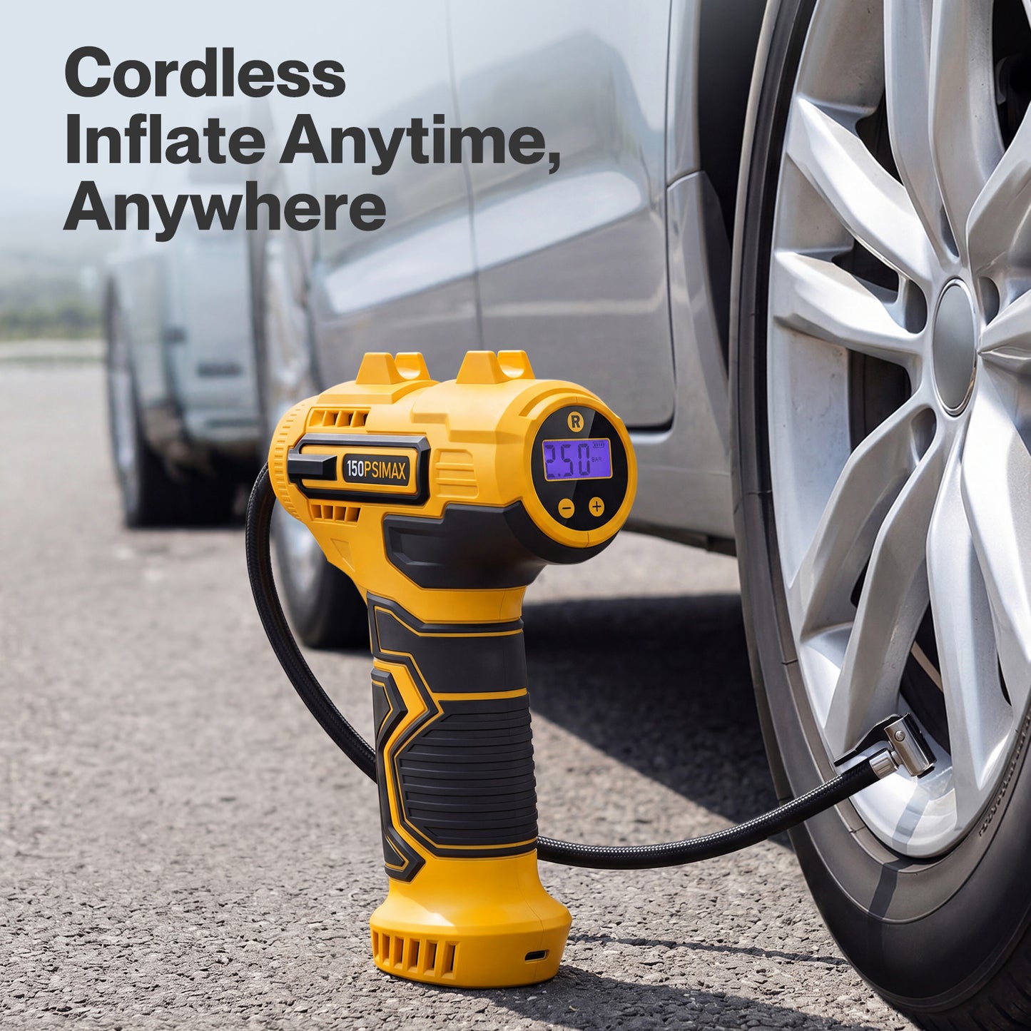 Traderight Car Tyre Inflator Cordless Air Compressor 150PSI Portable Tyre Pump