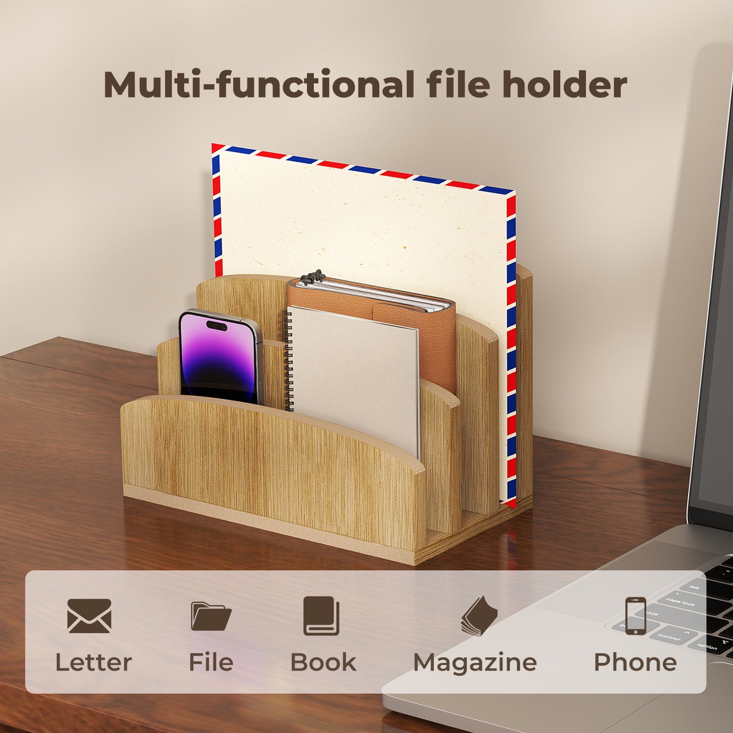 Levede Letter Paper File Storage Stand Rack Holder Tray Organiser Desktop Office