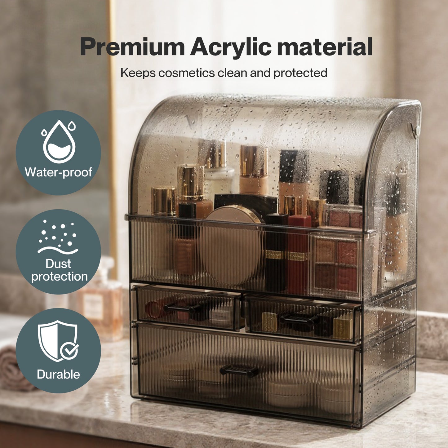 ilus Makeup Storage Organiser Acrylic Cosmetics Organizer Beauty Storage Box