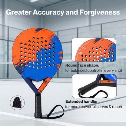 Centra Padel Tennis Racket  Carbon Fiber Face  360g  Black