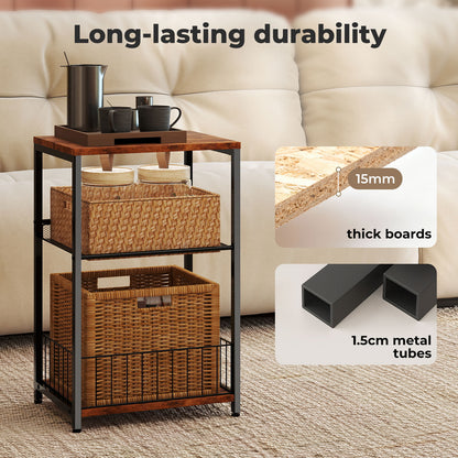 Levede Sofa Side Table with Storage 3 Tier Bedside End Table Living Room Bedroom
