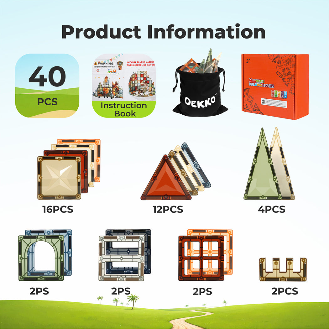 Dekko Magnetic Building Blocks Kids Magnetic Tiles Educational Construction Toy