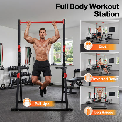 Centra Pull Up Bar  Pull Up Station  Dip Bars Free Standing  220KG  Black Red