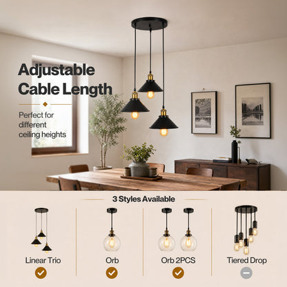 Emitto Pendant Light Modern Hanging Lamp Vintage Industrial E27 Ceiling Light