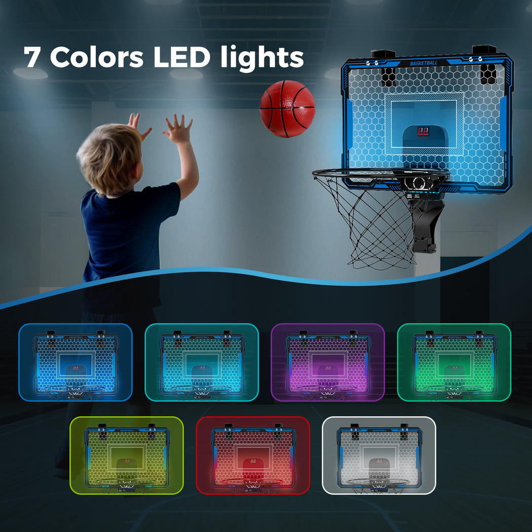 Dekko Mini Basketball Hoop Door Indoor Game with Led & 4 Balls Automatic Scoring