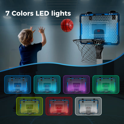 Dekko Mini Basketball Hoop Door Indoor Game with Led & 4 Balls Automatic Scoring