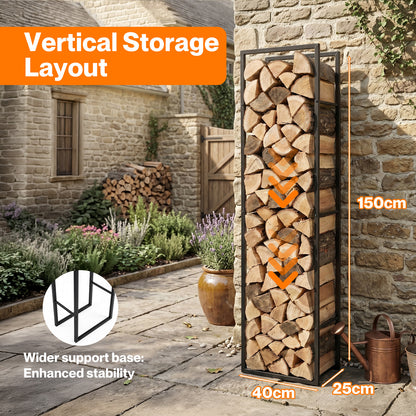 Levede Firewood Rack Metal Outdoor Storage Log Holder Fireplace
