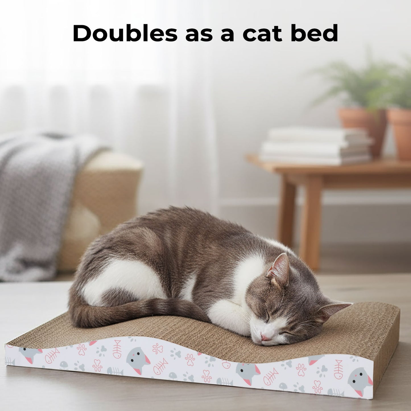 Skylos 4PCS Cat Scratching Board Cardboard Cat Scratcher Scratching Pad Lounge