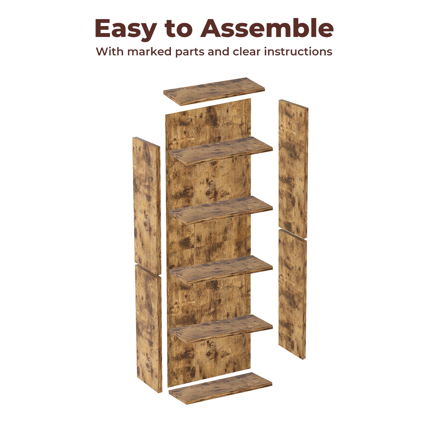 Levede 6 Tier Book Shelf Storage Shelves Bookcase Display Unit Organizer Cabinet
