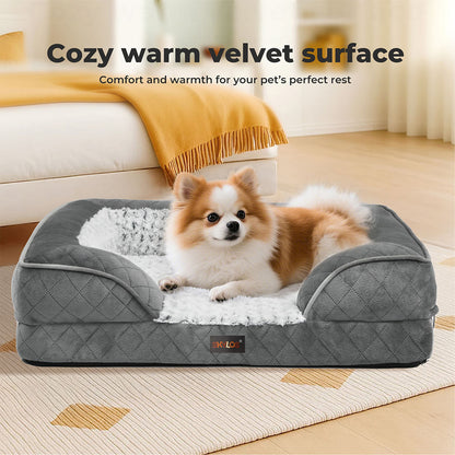 Skylos Orthopedic Pet Bed Dog Memory Foam Cushion Calming Mat Washable Large