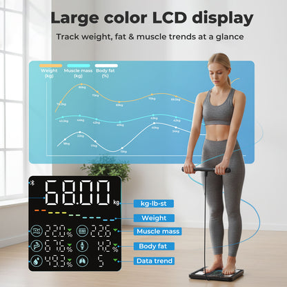 Centra Smart Scale for Body Fat Bathroom Digital Pregnancy BMI Monitor Bluetooth