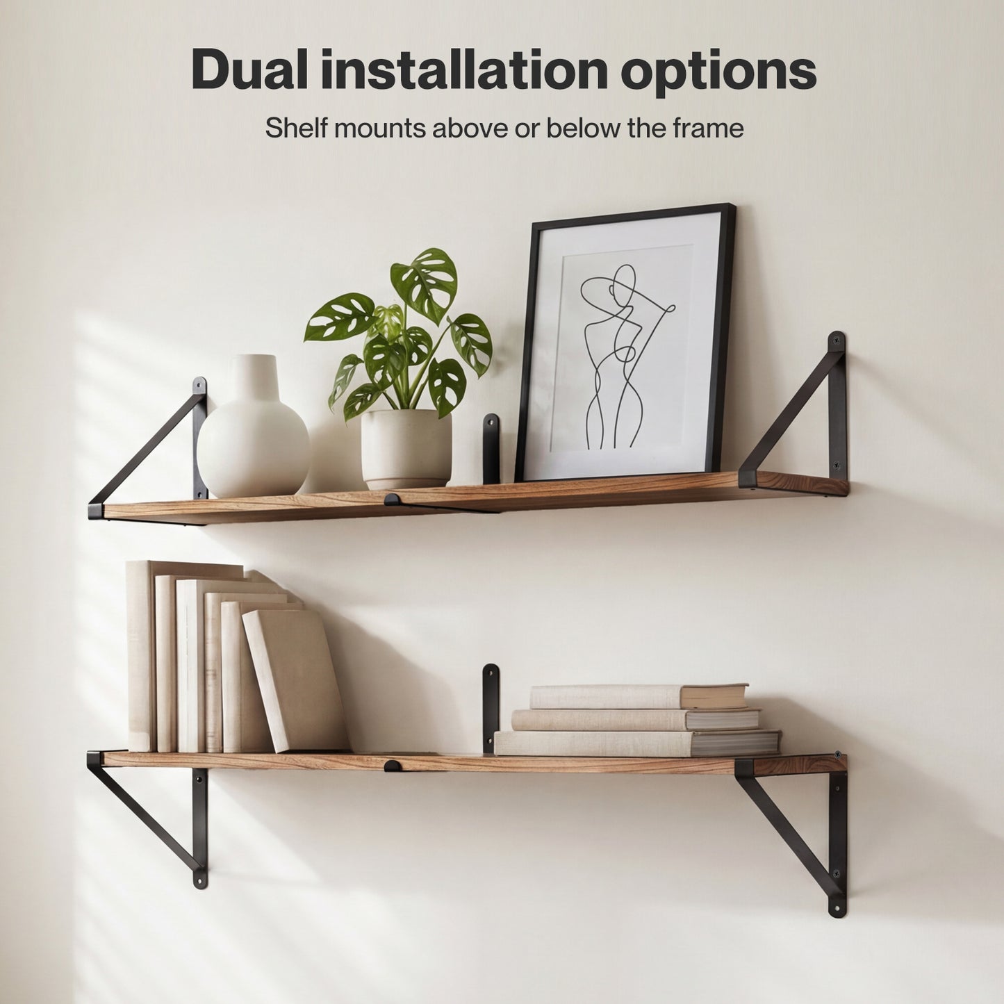 Levede Floating Shelves Wall Mounted Storage Home Set of 3 Natural Color