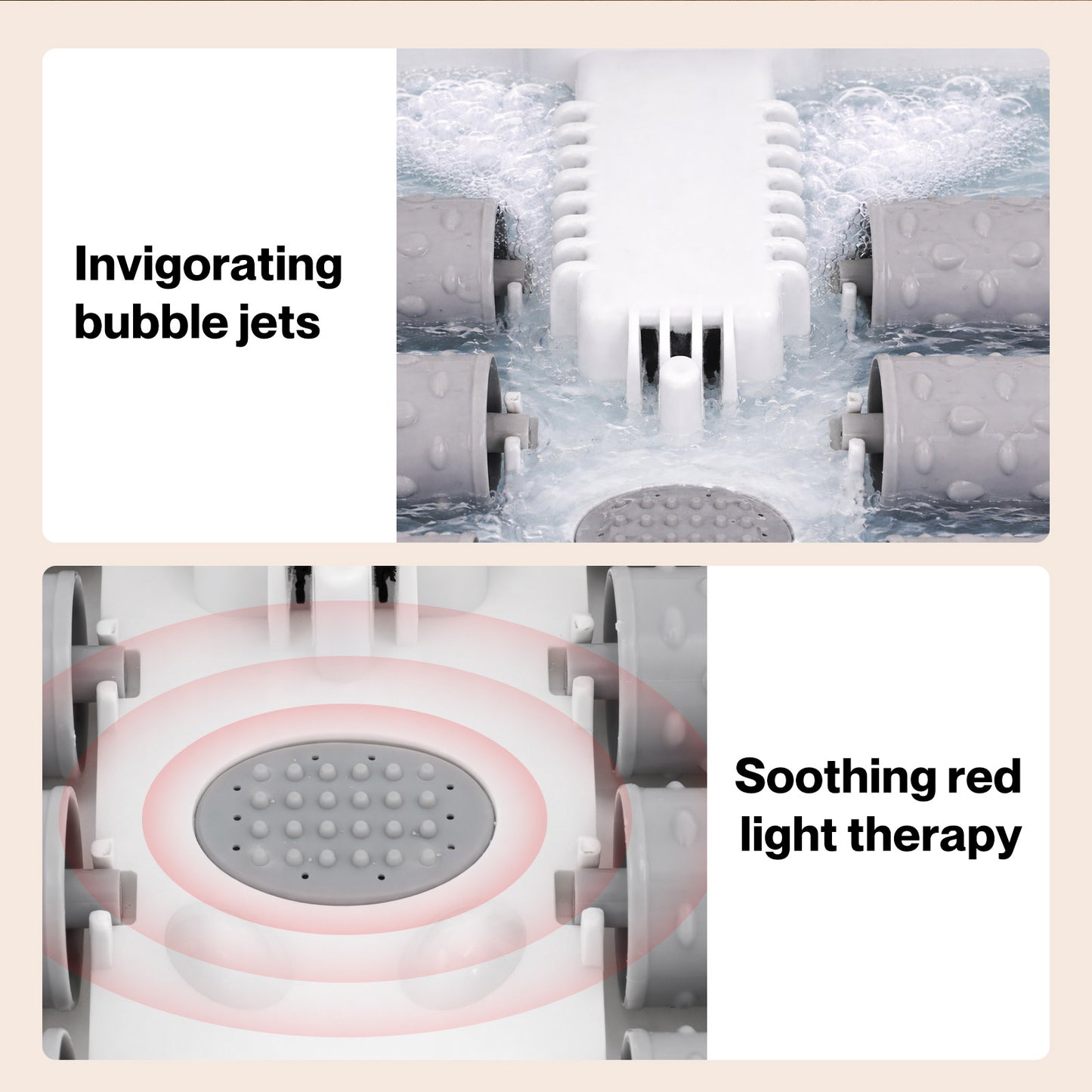 Spector Foot Spa Massager Bath Electric Heater Temperature Control Bubbles White