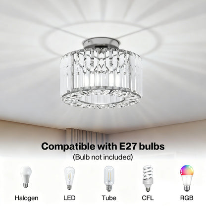 Emitto Crystal Ceiling Light Modern Chandelier Bedroom Hallway Pendant Lamp E27