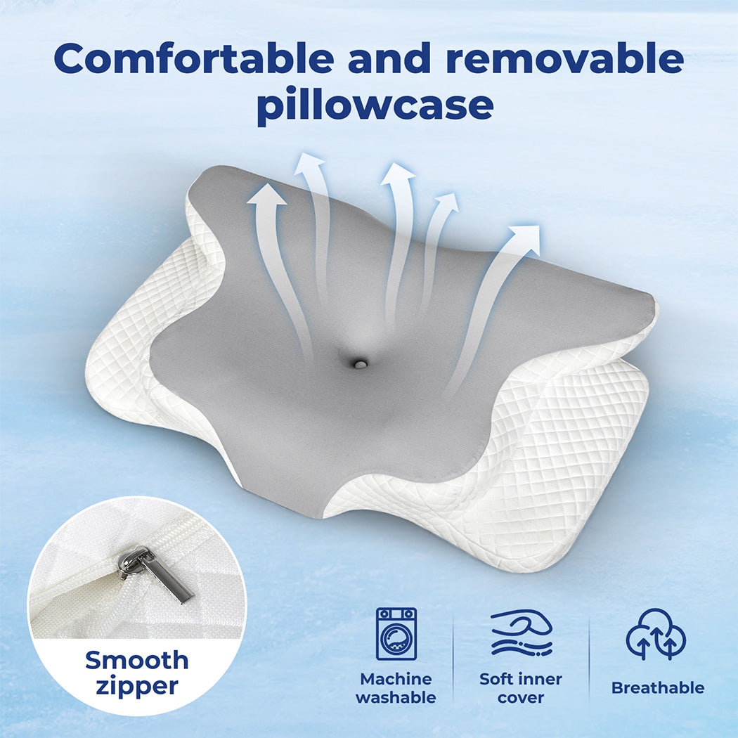 Lavio Ergonomic Pillow Cervical Neck Memory Foam Orthopedic Shoulder Pain Relief