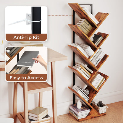 Levede 9 Tier Bookshelf Display Bookcase Tree Shaped Wooden Storage Rack Shelves