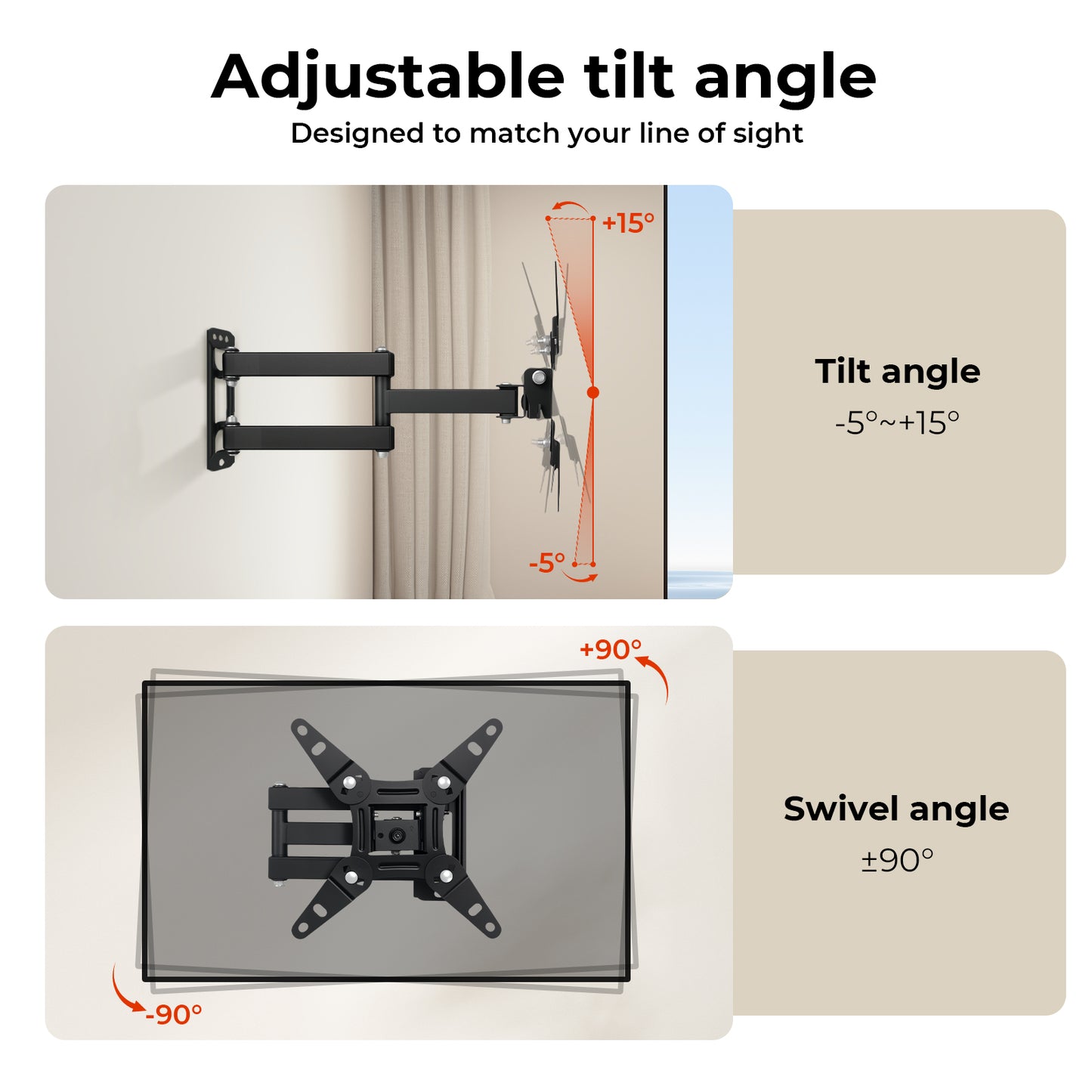 Levede TV Wall Bracket Mount Swing Arm Tilt Swivel 16" 22" 24" 32" 40" 43" LED