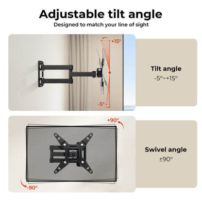 Levede TV Wall Bracket Mount Swing Arm Tilt Swivel 16" 22" 24" 32" 40" 43" LED