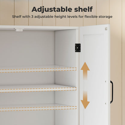 Levede Wall Cabinet Hanging Kitchen Cupboard Bathroom Storage Organiser White