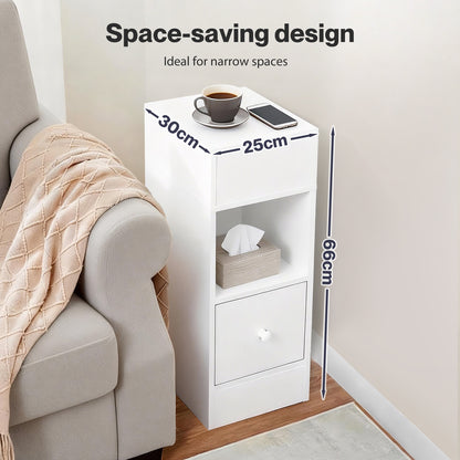 Levede  Bedside Tables Modern Nightstand White Storage Drawer Shelf for Bedroom