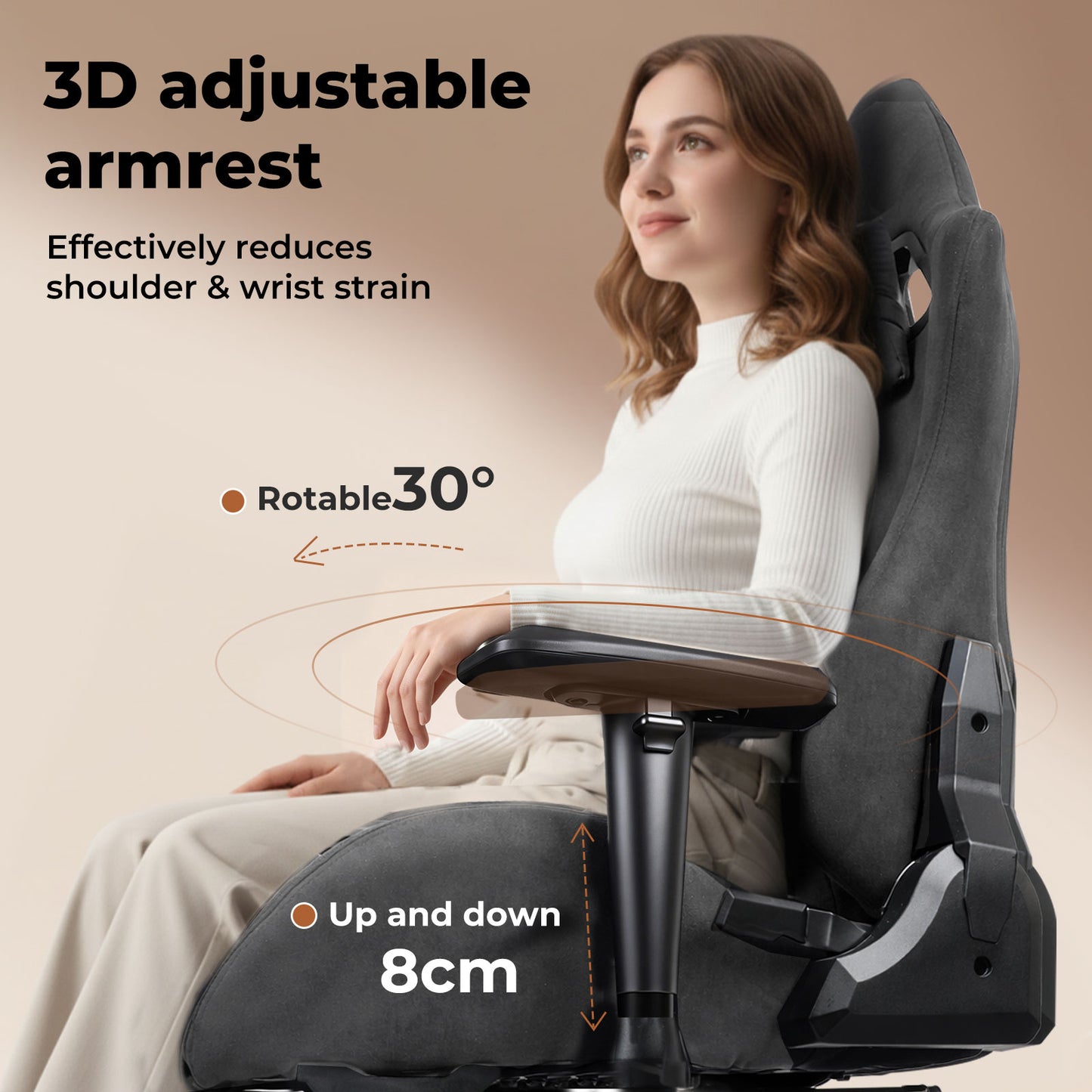 Ergonomic Office Chair Reclining Executive Chair Spring Seat Adjustable Armrest