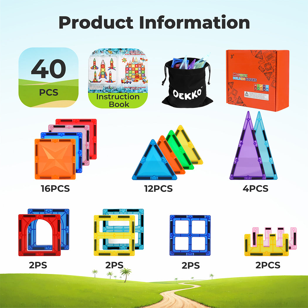 Dekko Kids Magnetic Building Blocks Magnetic Tiles Educational Construction Toy