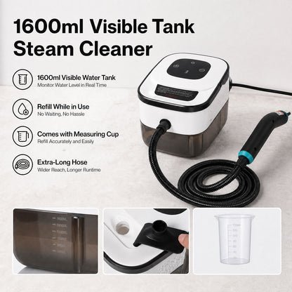 Spector Steam Cleaner Handheld 6 Settings with Tank 105°C Heat For Kitchen White