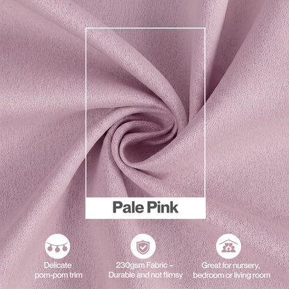 Marlow Pink Pom Pom Curtains for Nursery Baby Girls Room 46"x72" in Pink