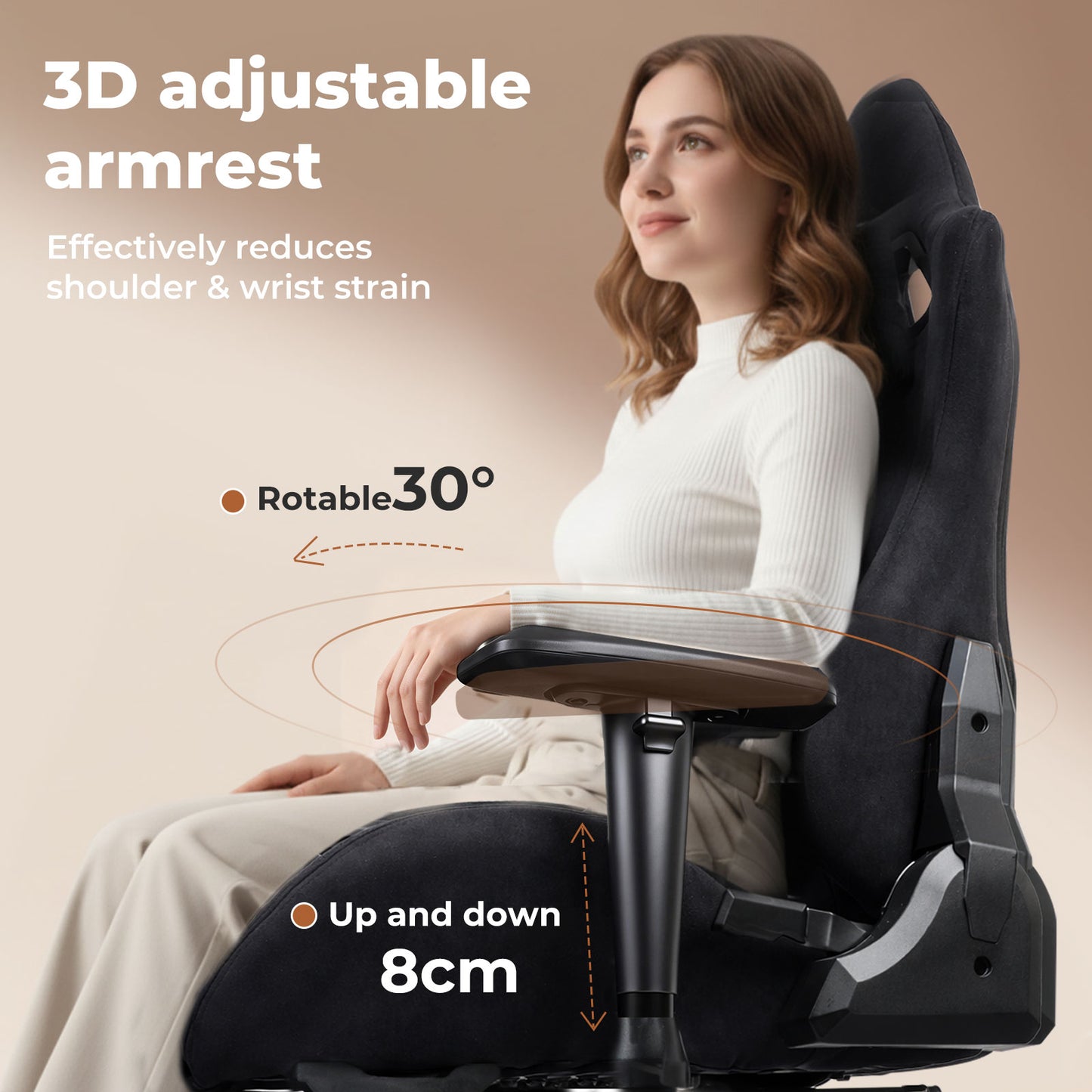 Ergonomic Office Chair 165° Reclining Executive Computer Chair with Spring Seat