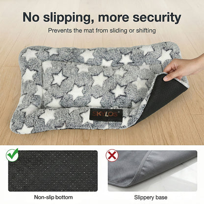 Skylos Dog Bed Pet Cat Cushion Crate Mat Arctic Fleece Extra Large Anti-slip