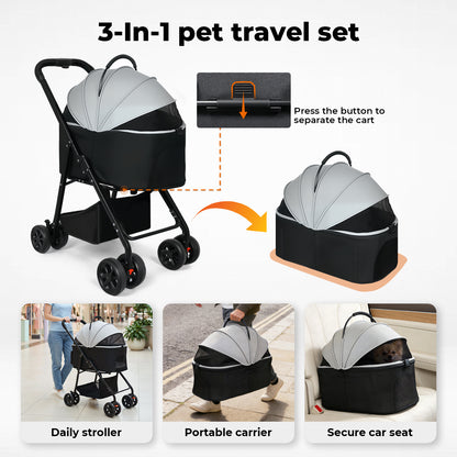 Skylos Pet Stroller Dog Cat Puppy Pram Pushchair Travel Cart Buggy Carrier