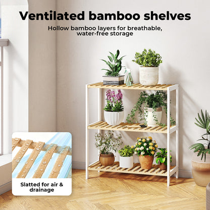 Levede 3-Tier Bamboo Shoe Rack Stand Adjustable Wooden Storage Shelf Organiser