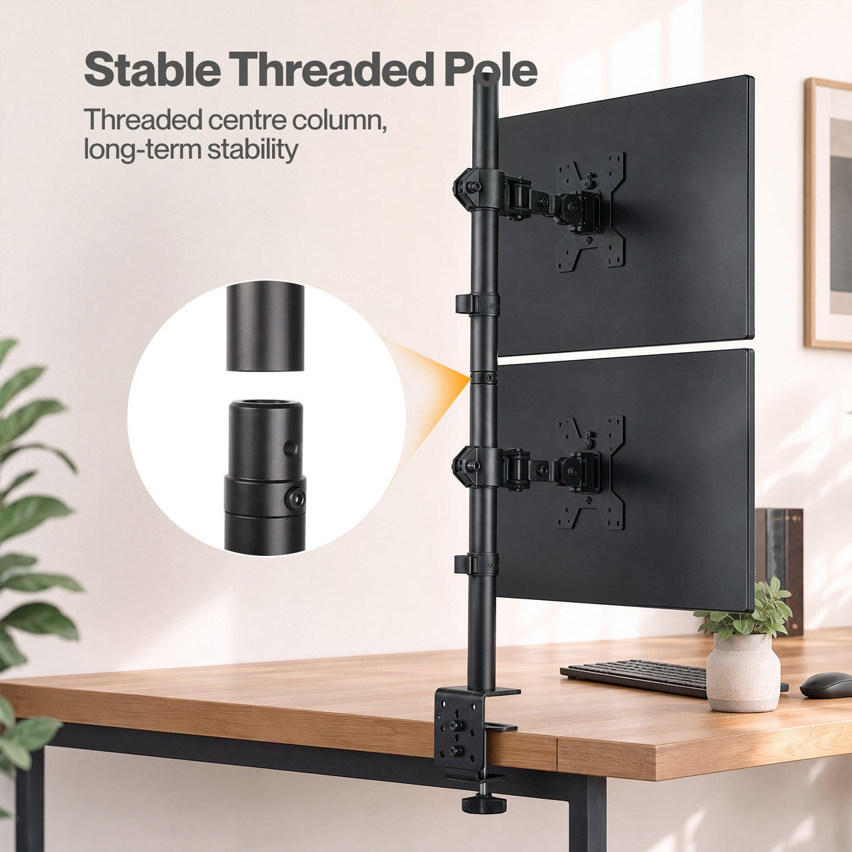 Levede Dual Monitor Arm Adjustable Desk Mount For 13-34 Inch Computer Black