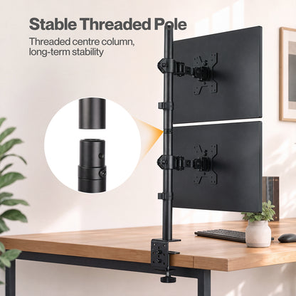 Levede Dual Monitor Arm Adjustable Desk Mount For 13-34 Inch Computer Black